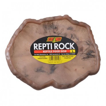 Zoo Med Repti Rock - Reptile Food Dish - Large - 9.75 in. Long x 8.5 in. Wide - 2 Pieces