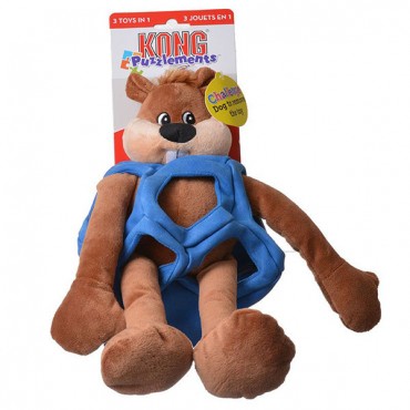Kong Puzzlement's Beaver Dog Toy - Large - 9 in. Body to Head