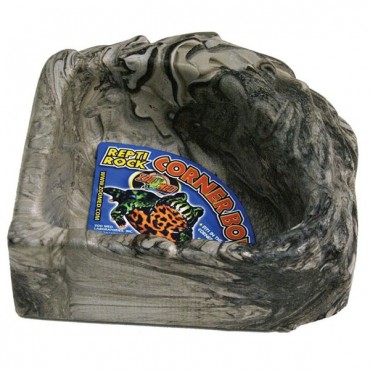 Zoo Med Repti Rock Corner Bowl - Large - 9 in. Long x 9 in. Wide
