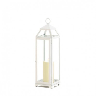 Large Country White Open Top Lantern