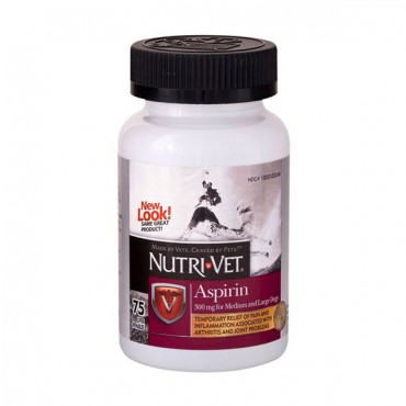 Nutri-Vet Aspirin for Dogs - Large Dogs over 50 lbs - 75 Count - 300 mg