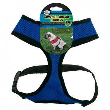 Four Paws Comfort Control Harness - Blue - Large - For Dogs 11-18 lbs - 19 in. - 23 in. Chest and 13 in. - 15 in. Neck