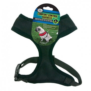 Four Paws Comfort Control Harness - Black - Large - For Dogs 11-18 lbs - 19 in. - 23 in. Chest and 13 in. - 15 in. Neck