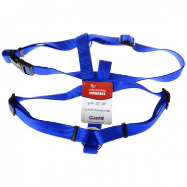 Tuff Collar Nylon Adjustable Harness - Blue - Large - Girth Size 22 in. - 38 in.