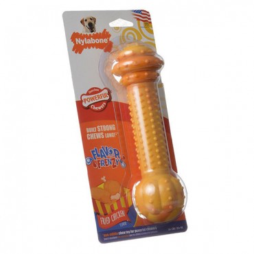 Nylabone Flavor Frenzy Barbell Chew - Fried Chicken Flavor - Large/X-Large - Dogs 50+ lbs