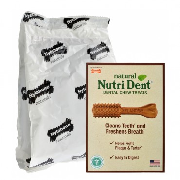 Nylabone Nutri Dent Natural Dental Chew Treats - Filet Mignon Flavor - Large - 16 Pack - Dogs up to 50 lbs