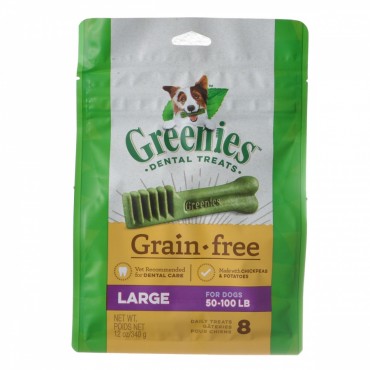 Greenies Grain Free Dental Treats for Dogs - Large - 8 Pack - Dogs 50-100 lbs