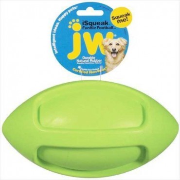 JW Pet i Squeak Fumble Football Rubber Dog Toy - Large - 2 Pieces