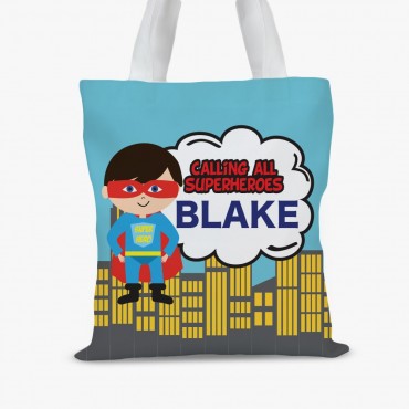 Superheroes Personalized Kids Tote Bag