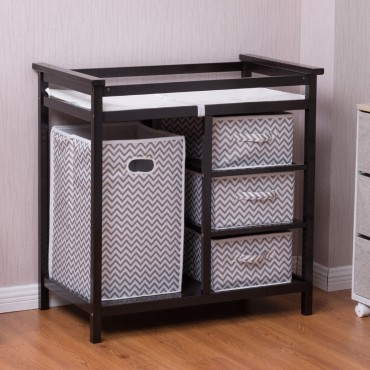 Baby Diaper Storage Changing Table W / 3 Baskets