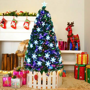 7 Ft. Multi-Color Christmas Tree W / Snowflakes