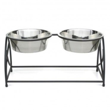 Butterfly Double Elevated Dog Feeder Large