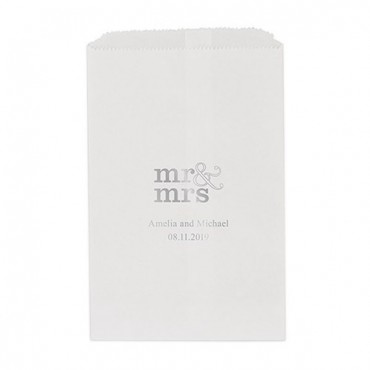 Mr. And Mrs. - Standard Flat Paper Goodie Bag - Package of 25
