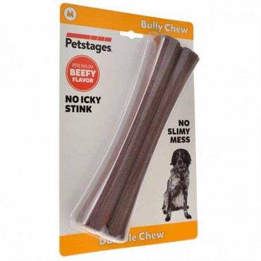 Pet stages Bully Stick Chew Toy - Medium - 1 Count - 8.5 in. L x 5.5 in. W x 1.125 in. H - 2 Pieces