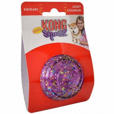 KONG Squeeze Confetti Ball Dog Toy - Medium - 1 Count - 4 Pieces