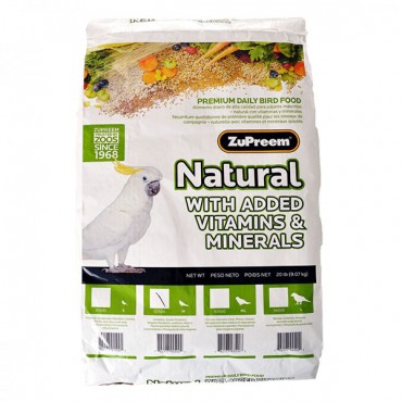 ZuPreem Natural Blend Bird Food - Cockatiel - Medium - 20 lbs