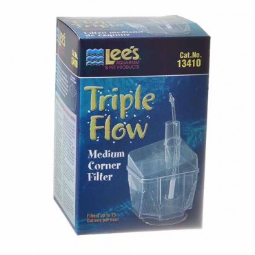 Lees Triple Flow Corner Filter - Medium - 3.5 in. L x 3.5 in. W x 5.5 in. H 75 GP H - 2 Pieces