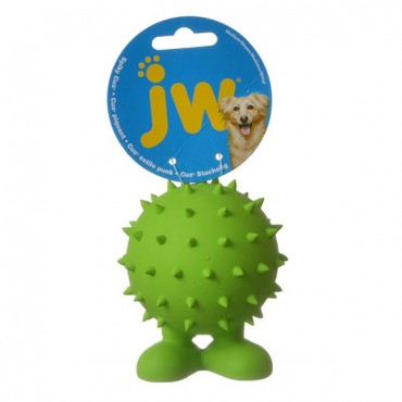 JW Pet Spiky Cuz Dog Toy - Medium - 3.9 in. Tall - Assorted Colors - 4 Pieces