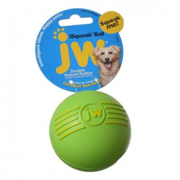 JW Pet i Squeak Ball - Rubber Dog Toy - Medium - 3 in. Diameter - 4 Pieces