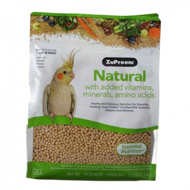 ZuPreem Natural Blend Bird Food - Cockatiel - Medium - 3 lbs