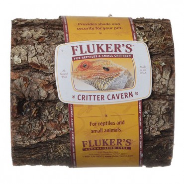 Flukers Critter Cavern Half-Log - Medium - 5.5 in. L x 5.5 in. W x 3.5 in. H - 2 Pieces