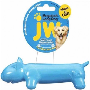 JW Pet Mega last Rubber Dog Toy - Long Dog - Medium - 6.5 in. Long - 4 Pieces