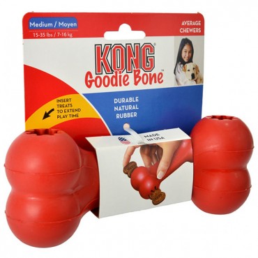 Kong Goldie Bone - Red - Medium - 7 in. L x 2.75 in. W x 1.5 in. H - 2 Pieces