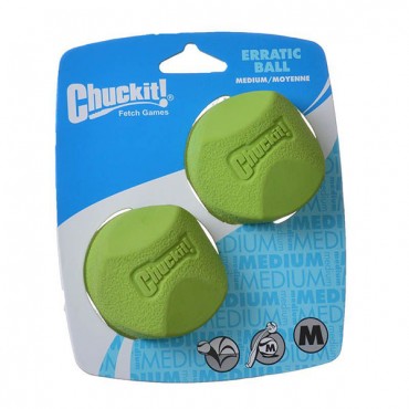 Chuck-it Erratic Ball for Dogs - Medium Ball - 2.25 in. Diameter - 2 Pack - 2 Pieces