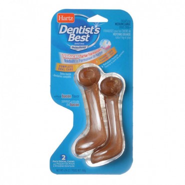 Hartz Dentist's Best Dental Chew with Denta Shield - Bacon Flavor - Medium/Large - 2 Pack - 4 Pieces