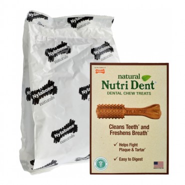Nylabone Nutri Dent Natural Dental Chew Treats - Filet Mignon Flavor - Medium - 32 Pack - Dogs up to 30 lbs
