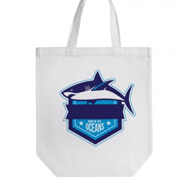 King Of The Oceans Shark Cotton Tote Bag