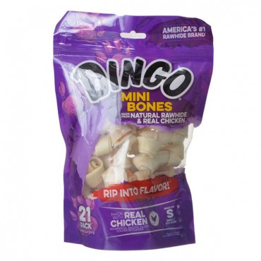Dingo Naturals Chicken and Rawhid Bone - Mini - 2.5 in. - 21 Pack