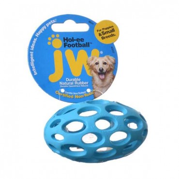 JW Pet Hol-ee Football Rubber Dog Toy - Mini - 3.75 in. Long - 4 Pieces