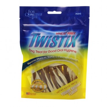Twistix Wheat - Free Yogurt and Banana Dental Dog Treats - Mini 5.5 oz