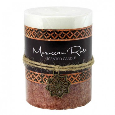 Moroccan Rose Pillar Candle 3X4