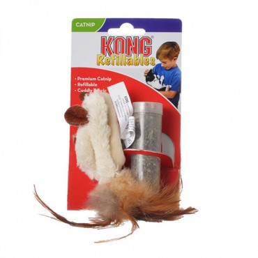 Kong Feather Mouse Cat Toy with Catnip - Mouse Toy with Catnip - 4 Pieces