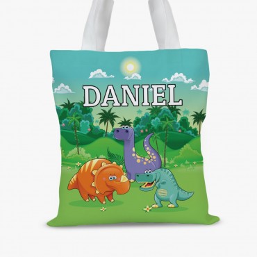 Dinosaur Personalized Kids Tote Bag