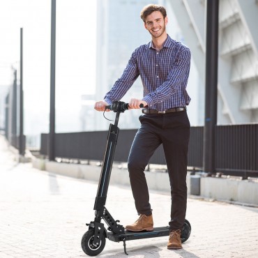 Foldable Electric Scooter With Removable Seat LED Bluetooth