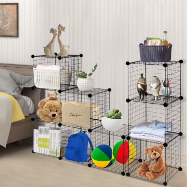 DIY 12 Cube Grid Wire Cube Shelves