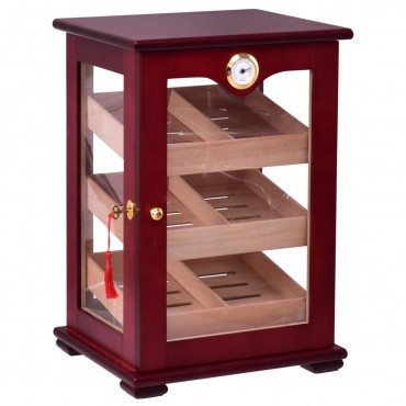 150 Cigars Display Humidor Storage Cabinet With Hygrometer