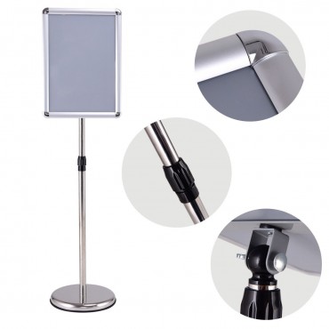 13 in. x 18 in. Graphics Adjustable Aluminum Snap Pedestal Poster Stand
