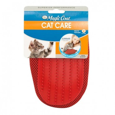 Four Paws Love Glove Grooming Mitt for Cats - One Size Fits All - 9 in. L x 6.75 in. W - 2 Pieces