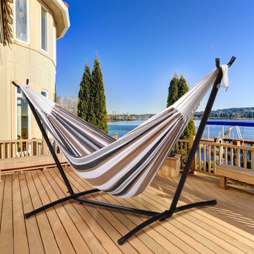 Double Hammock With Steel Stand And Carry Bag