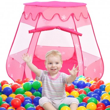 Pink Portable Kid Play House Play Tent With 100 Balls