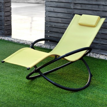 Folding Zero Gravity Lounge Chair With Removable Pillow