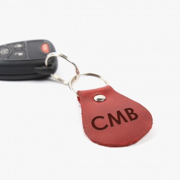 Oval Monogram Leather Keychain