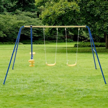 Metal A-Frame Four Seat Swing Set For 4 Children