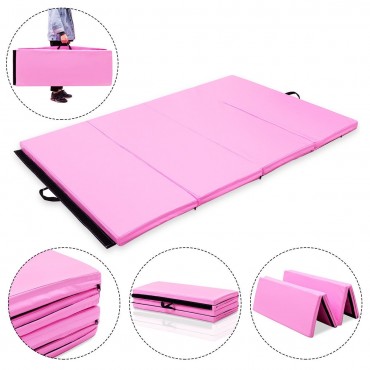 4 Ft. x 6 Ft. x 2 In. PU Thick Folding Panel Exercise Gymnastics Mat