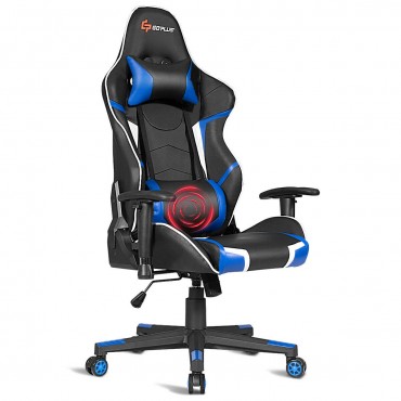 Lumbar Support Massage Gaming Reclining Racing Chair