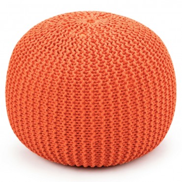 100 Percent Cotton Hand Knitted Pouf Floor Seating Ottoman
